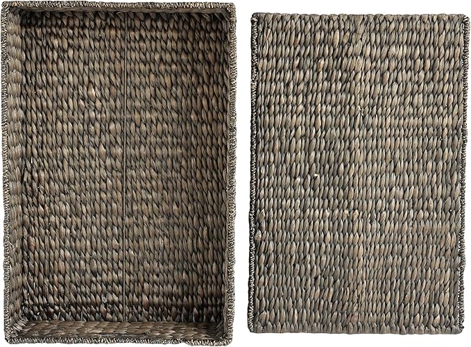 happimess BSK2015C Holden 30" Classic Costal Hand-Woven Hyacinth Wicker Under Bed Storage Basket with for Storage and Decorat