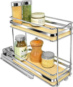LYNK PROFESSIONAL® Élite™ Pull Out Spice Organization for Cabinets - 4-3/8 inch Wide – Spice Rack for Inside Cabinets – Wood/