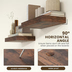 Deep Floating Shelves | 24 Inch Brown Floating Shelves Set of 2 | 12 Inch Deep Rustic Wood Shelves for Wall | 24" W x 12" D B