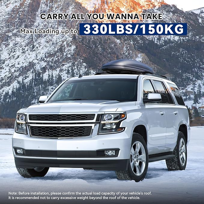 330Lbs Lockable Roof Rack Crossbars for 2015-2020 Chevy Tahoe Suburban Yukon Escalade, Heavy Duty Aluminum Anti-Corrosion Cross Bar Fit Luggage Luggage Kayaks Bicycles Snowboard