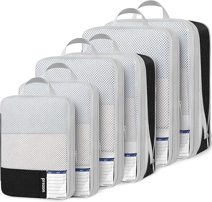 Compression Packing Cubes for Travel, Lightweight Vacation Travel Essentials, Travel Accessories for Suitcase Organizer Bags 
