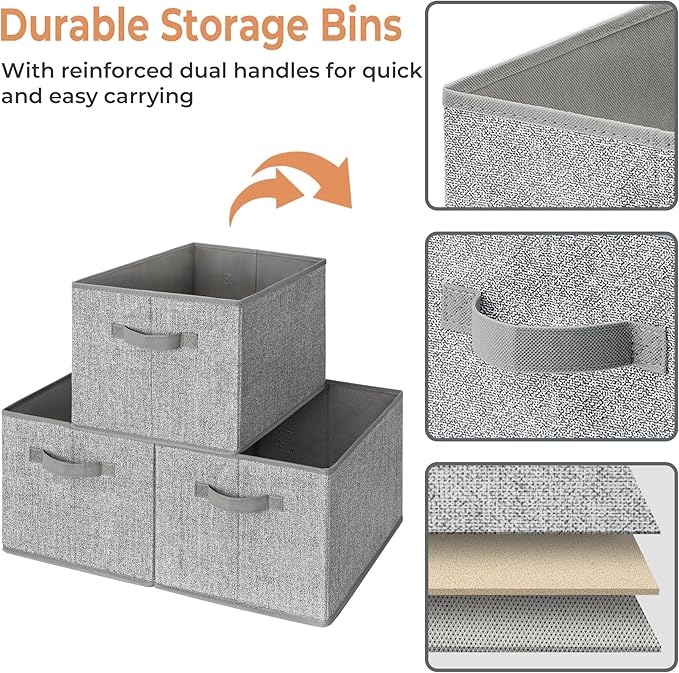 GRANNY SAYS Closet Storage Bins, Storage Baskets for Organizing, Fabric Storage Bins with Handles, Clothing Storage Container