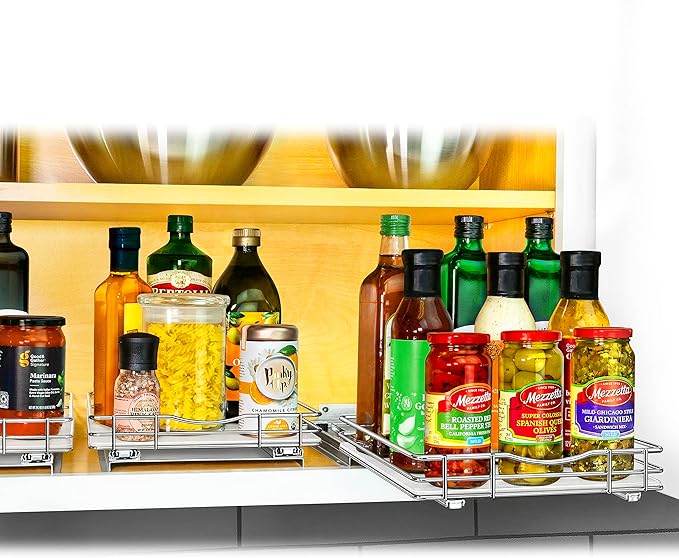 LYNK PROFESSIONAL® Pull Out Spice Organization for Cabinets - 10-3/8 inch Wide – Spice Rack for Inside Cabinets, Slide Out Sp