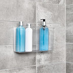 iDesign Adhesive Organizer Bin - Damage-Free Hanging for Kitchen, Bathroom, or Office - Set of 2 - Clear