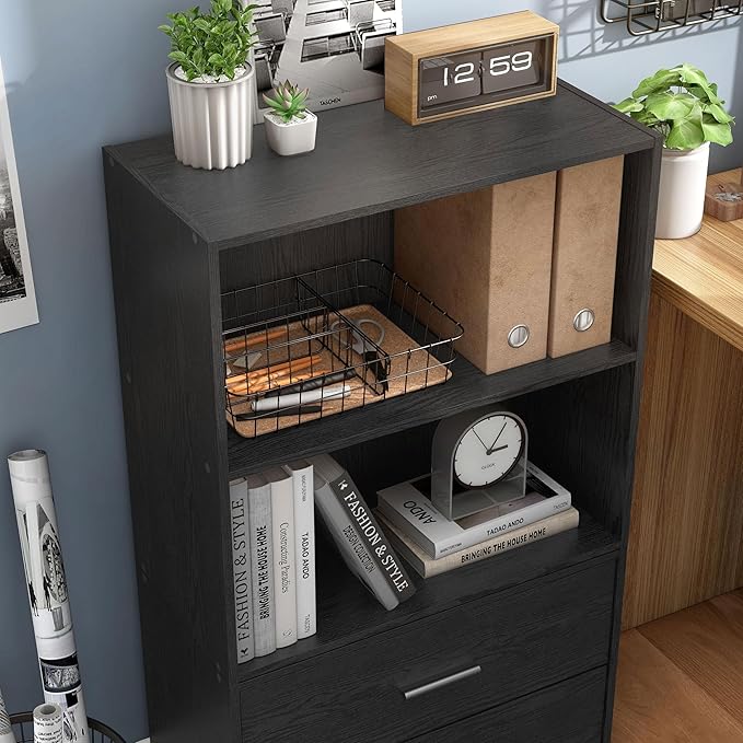 Homes: Inside + Out Apexa 2-Tier Cube Storage Organizer Shelves, Stackable Wood Bookcase Fits Cubby Bins for Organization, Do