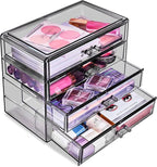 Sorbus Makeup Organizer - 4 Drawer Acrylic Make Up Organizers and Storage for Cosmetics, Jewelry, Beauty Supplies, Clear Make