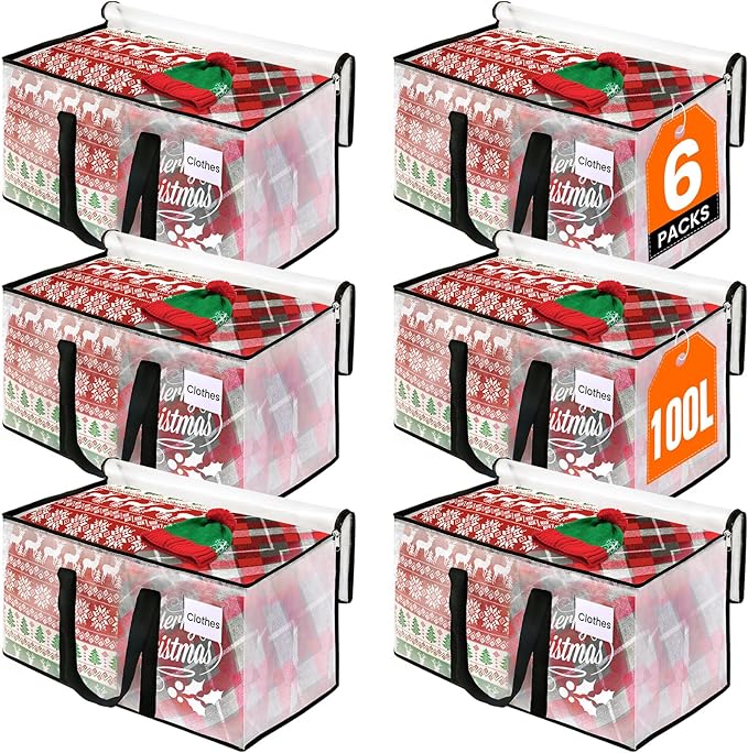 RoomHacks Clear Heavy Duty Extra Large Storage Bags, Reinforced Handles and Double Zippers, Packing Bags Alternative to Movin