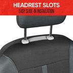 Motor Trend Black & Gray Car Seat Covers Full Set – Front Seat Covers & Rear Bench Seat Cover – Airbag Compatible, 60/40 Spli