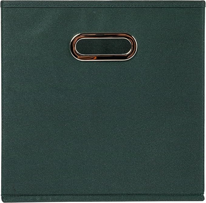 Household Essentials Foldable Fabric Storage Cubes 6-Pack – 11x11x11 Stackable Non-Woven Bins with Chipboard Sides & Grommet 