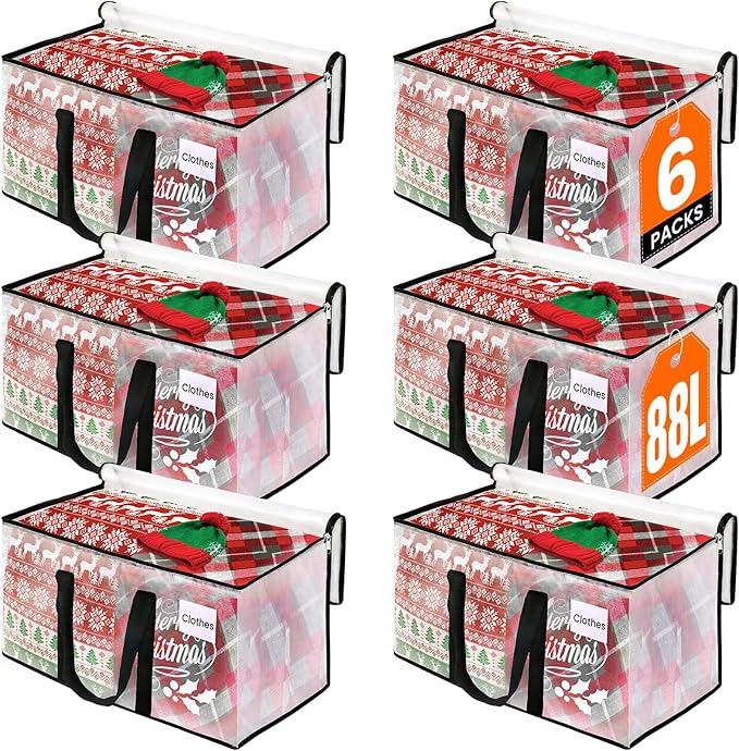 RoomHacks Heavy Duty Clear Moving Bags with Reinforced Handle and Double Zipper, Storage Totes, Packing Bags Alternative to M