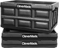 CleverMade Collapsible Storage Bins 32L 3 Pack – Heavy Duty Foldable Storage Bins with Built-In Handles for Garage Storage an