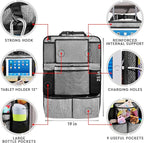 Helteko Backseat Car Organizer, Kick Mats Back Seat Protector with Touch Screen Tablet Holder, Organizer for Kids, Travel Accessories, Mat 9 Storage Pockets 2 Pack