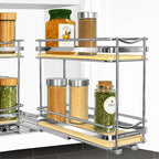 LYNK PROFESSIONAL® Élite™ Pull Out Spice Organization for Cabinets - 4-3/8 inch Wide – Spice Rack for Inside Cabinets – Wood/