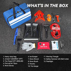 Car Emergency Kit with Jumper Cable, First Aid Kit, Winter Travel Assistance with Detachable Snow Shovel, Safety Emergency Ki