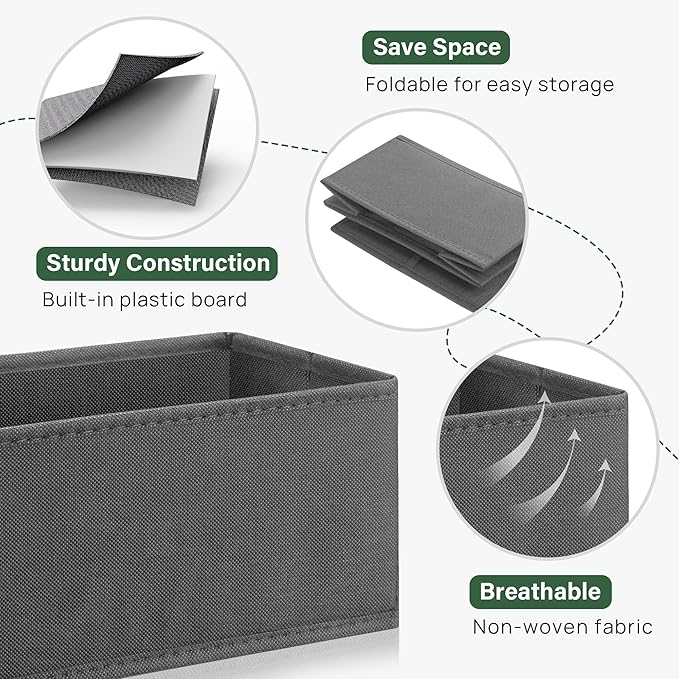 Kootek 16 Pack Drawer Organizer Clothes, Dresser Drawer Organizers for Clothing Fabric Foldable Closet Organizers and Storage