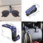 CAR PASS 11 PCS Bling Diamond Car Accessories for Women, Sparkly Rhinestone Steering Wheel Cover, Bling Seat Belt Cushion, Gl