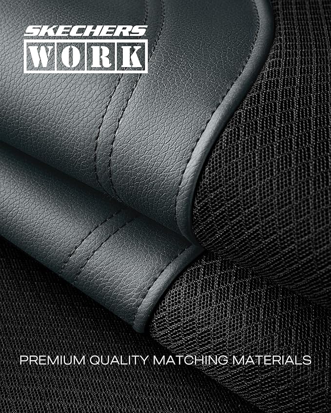 Skechers Car Seat Covers, Work Leather Seat Covers 5-Times Stronger Built-in Webbing, Oxford Fabric Front Seat Covers, Airbag