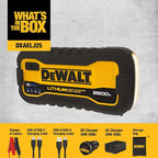DEWALT DXAELJ25 2500 Peak Amp Portable Lithium Jump Starter with 25W Type C 15W Type A 60W Type C in/Out