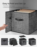 SONGMICS Storage Cubes, 13 x 13 x 13 Inches Non-Woven Fabric Bins with Double Handles, Set of 8, Closet Organizers for Shelve