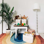 OrganiHaus Rainbow Basket - Colorful Woven Storage Basket for Playroom, Nursery & Classroom Decor & Toy Storage, Rainbow Stit