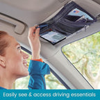 High Road Car Visor Organizer with Secure Zip Pockets, Sunglasses Holder and Clear Registration and Insurance Pocket - Heavy Duty Straps Fit Most Car, SUV and Truck Visors