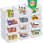 TidyFriend Small Stackable Storage Bins for Toy Organizer and Storage 12 Pack, Toy Storage Organizer for Kids Room and Home O