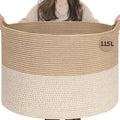 INDRESSME 115L Extra Large Woven Baskets for Storage, Wicker Basket for Living Room Decor Laundry Baskets for Blankets Clothe