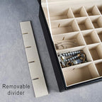 Frebeauty Earring Holder Organizer, 50 Slots Earring Organizer,2 Layer Jewelry Box for Earrings and Necklace,PU Jewelry Organ