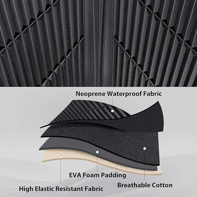 CAR PASS Waterproof Black Beige Car Seat Covers Front Seat Covers Neoprene Wetsuit,All-Weather Non-Slip Durable,Universal Fit