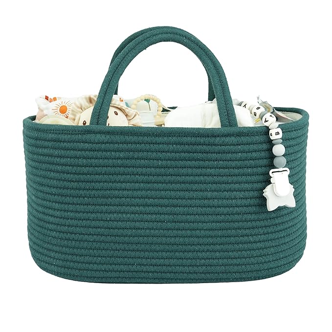 XUANGUO Large Baby Diaper Caddy Organizer for Girl Boy Rope Nursery Storage Bin Basket Portable Holder Tote Bag for Changing 
