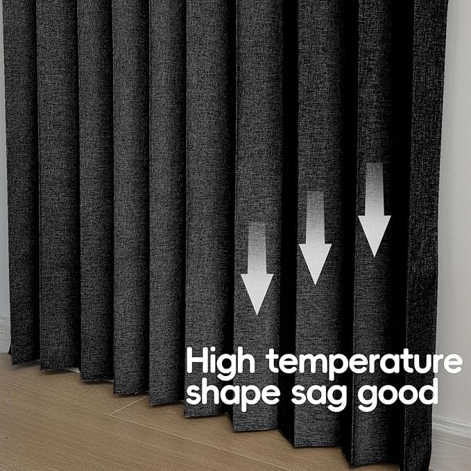 Jilron Accordian Door Curtain, 100% Blackout Folding Magnetic Doorway Curtains,Linen Style Closet Doors,for Room Divider,Priv