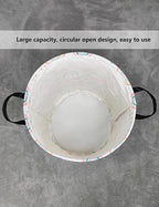 QUEENLALA Large Storage Basket,Laundry Hamper/Bathroom/Home Decor/Collapsible Round Storage Bin,Boys and Girls Hamper/Boxes/C