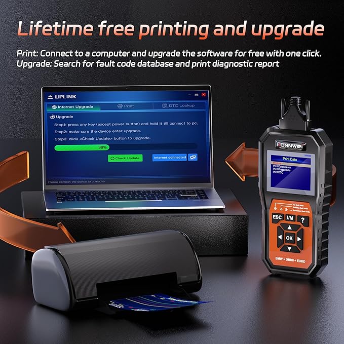 KONNWEI OBD2 Scanner Fit for BMW Mini, Battery Registration & Reset Tool for BMW Mini, Car Scanner Diagnostic Tool, Code Reader