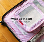LeanTravel Premium Compression Packing Cubes for Travel - Suitcase Organizer Bags with Double Zipper & Breathable Mesh Panel 