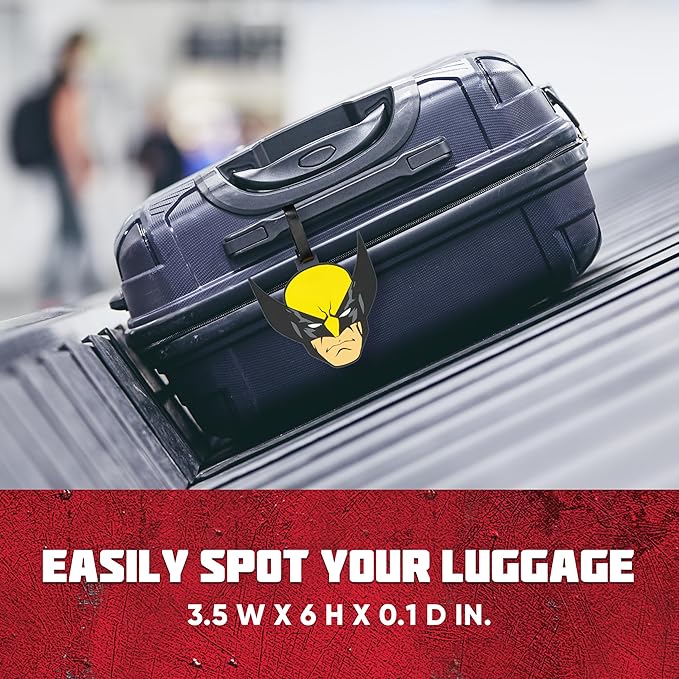 FUL Marvel Deadpool and Wolverine Luggage Tags, 2-Piece PVC Suitcase ID Tag Set with Adjustable Straps, Multi, One Size