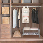 MAX Houser 3-Shelf Hanging Closet Organizer, Hanging Sweater Organizer, Foldable Hanging Shelves for Closet with 2 Velcro, Be