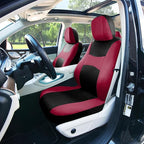 FH Group Front Set Cloth Car Seat Covers for Low Back Seats with Removable Headrest, Airbag Compatible, Universal Fit Seat Co