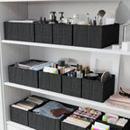 Drawer Organizer Clothes Set of 12 Black - Dresser Organizer For Nursery, Bedroom, Closet - Perfect Baby Clothes Organizer an