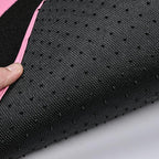 CAR PASS Pink Edge Faux Leather Car Floor Mats Universal Car Carpet Mats with Double Stitch Line Anti-Slip Backing Design, fo