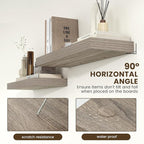 Deep Floating Shelves | 36 Inch Grey Floating Shelves Set of 2 | 12 Inch Deep Rustic Wood Shelves for Wall | 36" W x 12" D Gr