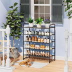 SUFAUY Shoe Rack, 5-Tier 33" Wide Shoe Storage Rack for 24-30 Pairs of Shoes, Mesh Shoe Organizer for Entryway Closet, Steel 
