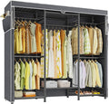 Raybee Clothes Rack with Cover,Portable Closet Heavy Duty,Metal Clothing Racks for Hanging Clothes Adjustable for Bedroom 66.
