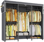 Raybee Clothes Rack with Cover,Portable Closet Heavy Duty,Metal Clothing Racks for Hanging Clothes Adjustable for Bedroom 66.