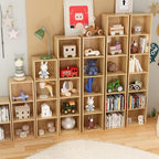 5 Cube Storage Organizer,Wooden 5-Tier Open Shelf Bookshelf,Versatile Storage Cubes for Living Room，Bedroom,Home Office, (Oak
