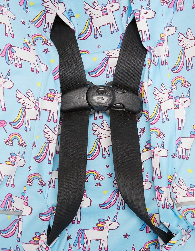 Niko Easy-Wash Children's Car Seat Cover & Liner - 100% Cotton Jersey Blue Unicorn - Fits Most Toddler Car Seats - Universal 
