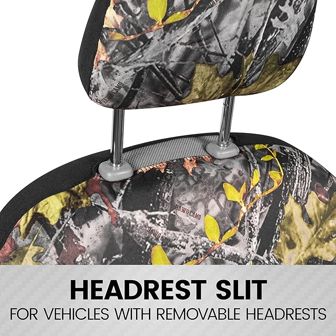 BDK Camo Car Seat Covers Full Set with Floor Mats – Complete Interior Protection Set, Realistic Green Forest Camouflage Patte