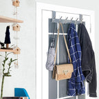 WEBI Over The Door Hook Door Hanger:Over The Door Towel Rack with 6 Hooks for Hanging Coats,Door Coat Hanger Towel Hanger Ove