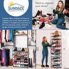 Sundaze Shoe Rack - 6 Tier Shoe Rack for Front Door Entrance, Sturdy Tall Shoe Organizer for Closet, Bedroom, Entryway, Garag
