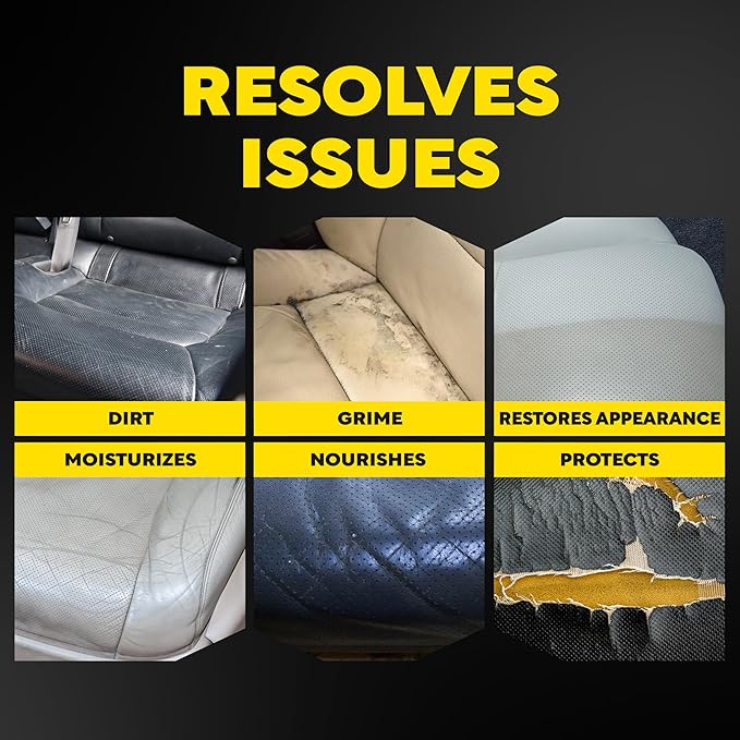 Meguiar's Leather Care Kit,This Car Care Kit Includes a Premium Car Leather Cleaner and Conditioner, Drill Backing Plate, Cle