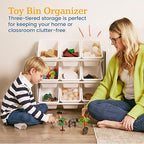 ECR4Kids 3-Tier Organizer with 9 Bins, Toy Storage, Grey/White
